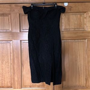 Black Floral Lace Off The Shoulder Bodycon Dress